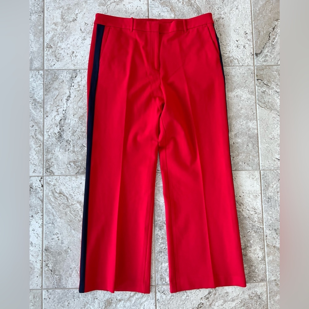 Boden Side Stripe Wide Leg Trousers, Red with Black Stripe, size 20L